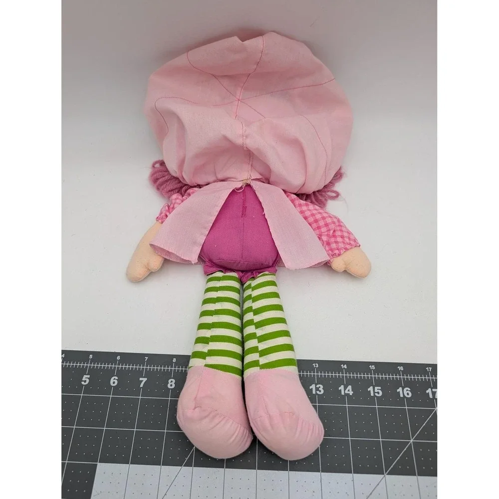 Raspberry‎ Tart Strawberry Shortcake Rag Doll Gingham Striped Yarn Hair 15 Inch